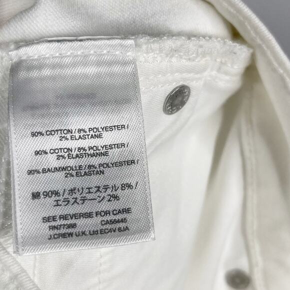 J Crew Womens Size 25 White 9" Mid Rise Toothpick Skinny Jeans Cotton Stretch - Picture 8 of 11